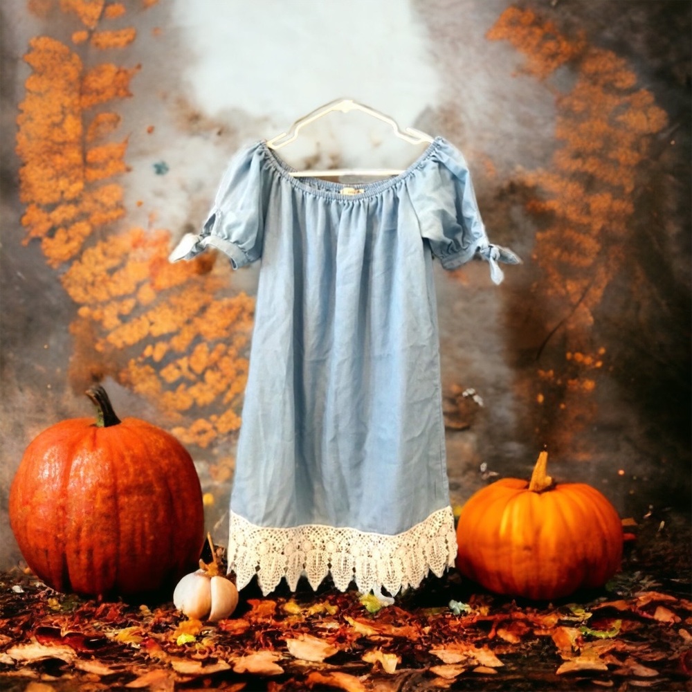 Blue linen dress